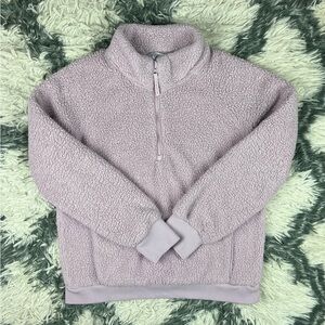 Athleta Girl Girl's Sweater Purple Lilac Size XL 14 So Snug Sherpa 1/2 Zip
